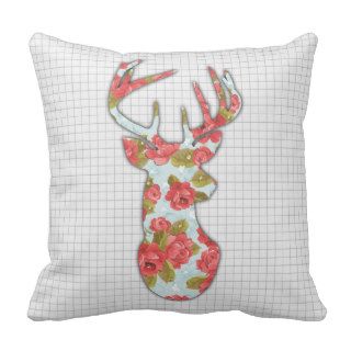Deer Buck Bust Decorative Pillow