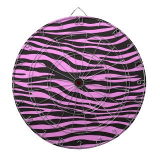 Animal Print, Zebra Stripes   Black Pink Dartboard