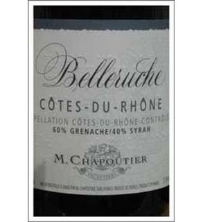 M. Chapoutier Cotes Du Rhone Belleruche Red 2011 750ML Wine