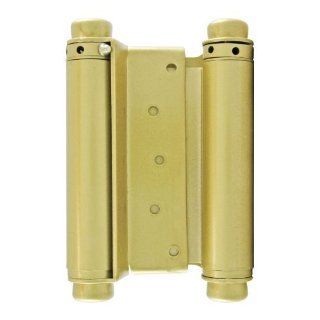 Ultra Hardware 35590 3in Double Acting Spring Hinge Steel Base Polished Brass Finish   Door Hinges  