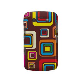 Groovy 70s Tile Pattern Squares On Brown Case Mate Blackberry Case
