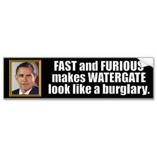Anti Obama Fast and Furious Bumper Stickers