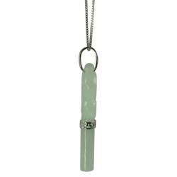 Gems For You Sterling Silver Green Jade Key Necklace Gems For You Gemstone Necklaces