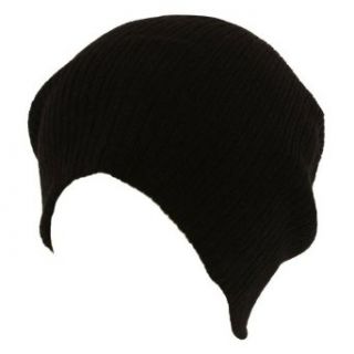 Gossip Girl Soft Ribbed Beanie Slouch Slouchy Knit Hat Black Clothing