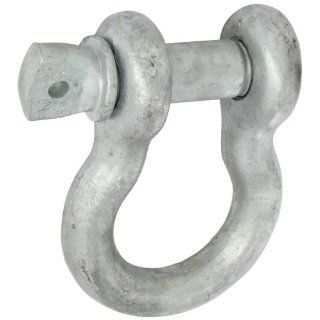 Indusco 75100226 Hot Dipped Drop Forged Galvanized Steel Screw Pin Anchor Shackle, 27000 lbs Working Load Limit, 1 3/8" Size Pulling And Lifting Shackles