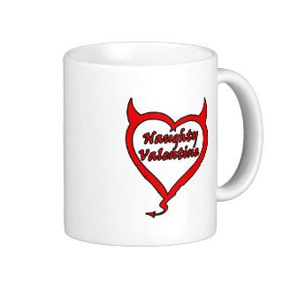 Funny Red Heart W Devil Horns Naughty Valentine Mug