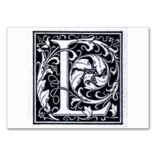 Decorative Letter "L" Woodcut Woodblock Initial Business Card Templates