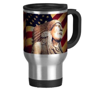 rustic USA flag patriotic Native American Mugs