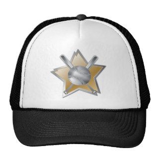 Gold and silver effect baseball star mesh hats