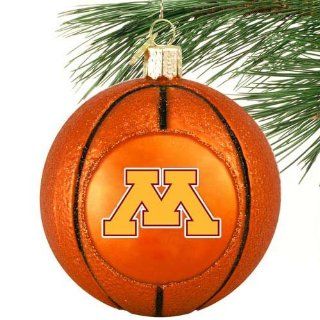 NCAA Minnesota Golden Gophers Glass Basketball Ornament   Ornament Hanging Stands