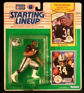 BO JACKSON / OAKLAND RAIDERS 1990 NFL Starting Lineup Action Figure & Exclusive NFL Collector Trading Card Toys & Games