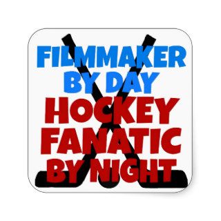 Hockey Lover Filmmaker Square Stickers