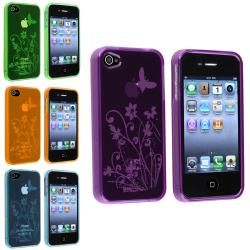 Blue/ Purple/ Orange/ Green TPU Cases for Apple iPhone 4/ 4S (Set of 4) BasAcc Cases & Holders