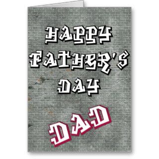 Graffetti on the Wall Happy Father's Day Dad Card