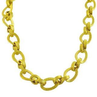18 Karat Gold over Silver Alternate Figure Eight & Oval Link Necklace (17 Inch) Jewelry