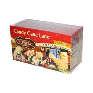 535674 Celestial Seasonings Holiday Green Tea Candy Cane Lane Decaffeinated 20 Tea Bags 1.4 oz   Case of 6   20 Bag Health & Personal Care