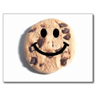 Smiley Chocolate Chip Cookie Postcard