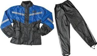 Fly Racing 2 PC Rainsuit, Black/Blue, Apparel Material Textile, Primary Color Black, Size 5XL 478 8012 8 #5692 Automotive