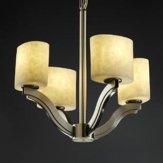 Justice Design CLD 8970 30 DBRZ Bend Four Light Chandelier, Choose Finish Dark Bronze Finish, Choose Lamping Option Standard Lamping    