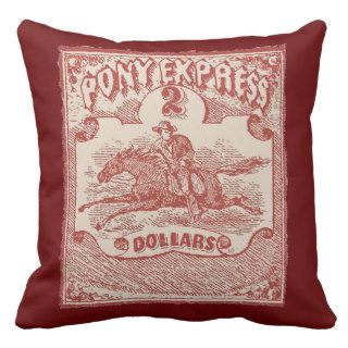 Pony Express Vintage Stamp Pillows