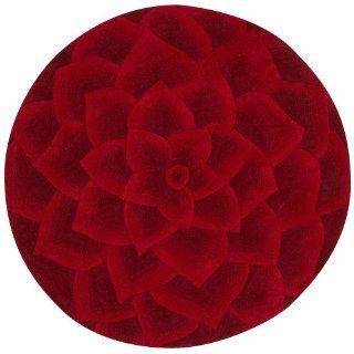 Corolla Area Rug, 5'9"ROUND, RED   Area Rug Sets
