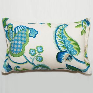 Decor Rectangular Blue/ Green Floral Outdoor Living Throw Pillow Outdoor Cushions & Pillows