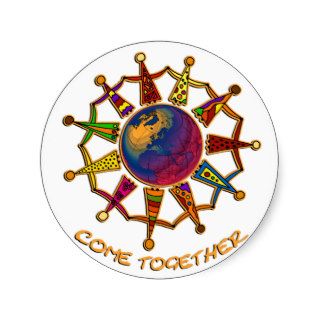 Come Together People Round Sticker