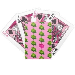 Green and Pink Turtle Pattern Card Deck