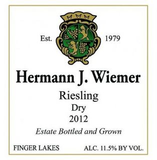 2012 Hermann J. Wiemer Vineyard   Dry Riesling 750 mL Wine
