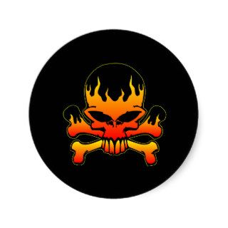 Black Tattoo Flame Skull Sticker