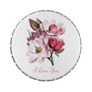 Pink and White Peonies Floral Candy Tin