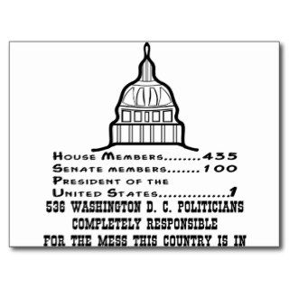 536 Washington DC Politicians Are Responsible Postcards
