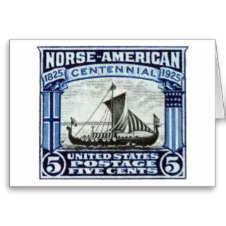 1925 Norse American Stamp Greeting Card