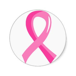 Breast Cancer Pink Ribbon 3 Round Stickers