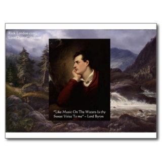 Lord Byron "Sweet Voice" Quote Gifts Tees Mugs Etc Post Card