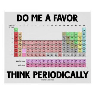 Do Me A Favor Think Periodically (Periodic Table) Print