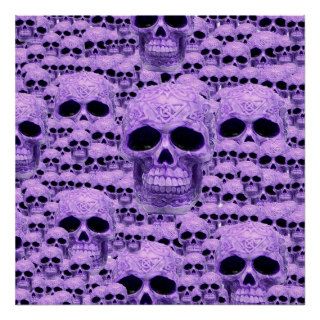 Celtic purple skull collage poster