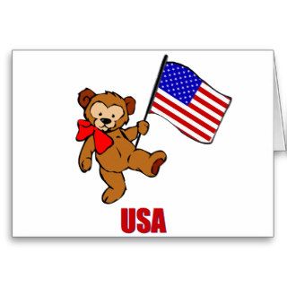 USA Teddy Bear Greeting Cards