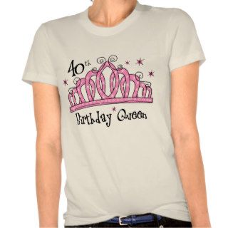 Tiara 40th Birthday Queen LT Tee Shirt