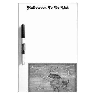 Monochrome Witch on Broom Dry Erase Whiteboards