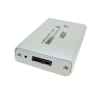 CY SA 105 Silver Color 50mm mini PCI E mSATA Solid State SSD to USB 3.0 hard disk case Enclosure Computers & Accessories