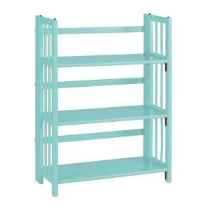Home Decorators Collection Multimedia Pool Blue 25.5 in. W Folding and Stacking Bookcase 3323210310