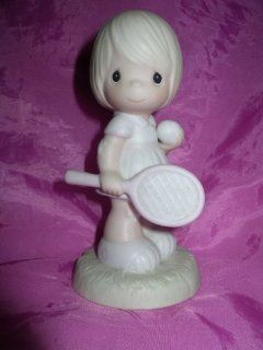 Precious Moments "Serving the Lord" Girl Tennis Figurine Kitchen & Dining
