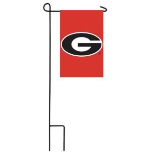 Team Sports America NCAA 12 1/2 in. x 18 in. Georgia 2 Sided Garden Flag with 3 ft. Metal Flag Stand P127035