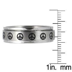 Stainless Steel Peace Sign Spinner Ring Men's Rings