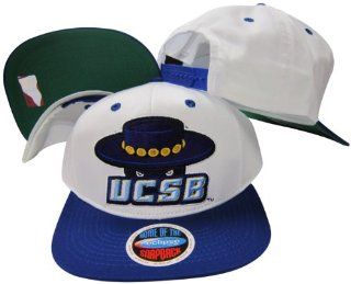 University of California Santa Barbara Gauchos Mascot White/Blue Two Tone Plastic Snapback Adjustable Plastic Snap Back Hat / Cap  Sports Fan Baseball Caps  Sports & Outdoors