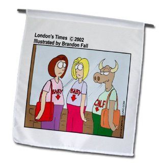 fl_1541_1 Londons Times Funny Cow Cartoons   Pregnant Mooooother   Flags   12 x 18 inch Garden Flag  Outdoor Flags  Patio, Lawn & Garden