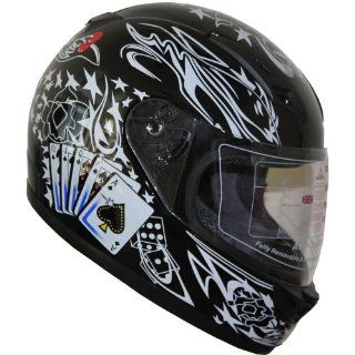 Adult Full Face Sports Motorcycle Helmet DOT 502 177 Black (M) Automotive