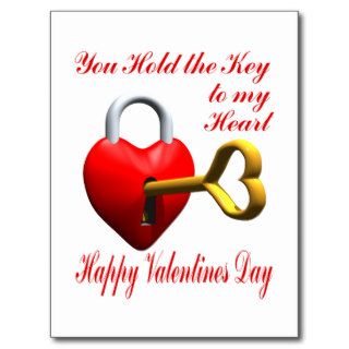 You Hold The Key To My Heart Happy Valentines Day Postcard