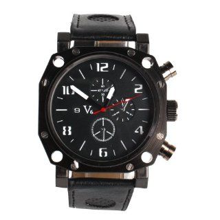 Yesurprise Fashion Military Black Leather Men Sport Unisex Analog Quartz WristWatch Black at  Men's Watch store.